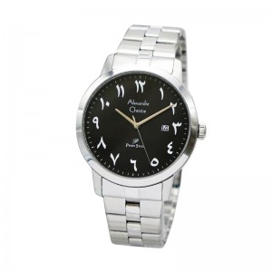 Alexandre Christie AC 1007 Silver Black Arabian Chain Man MDBSSBASL